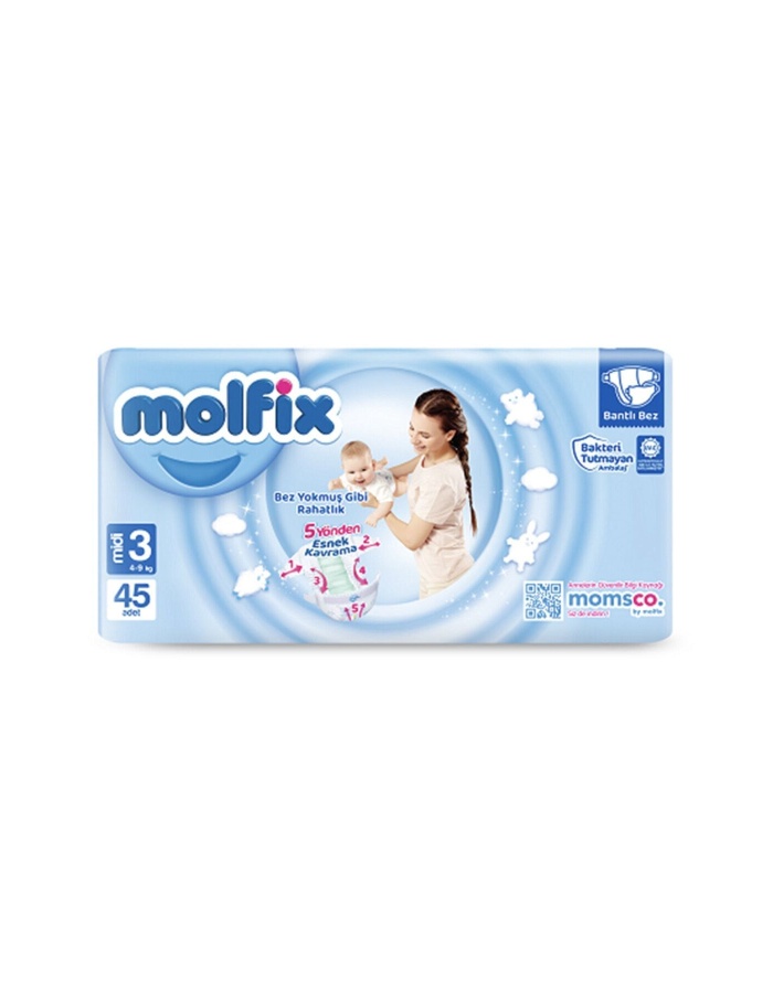 Molfıx Avantajlı Paket 3 Beden Midi 4-9 Kg 45li