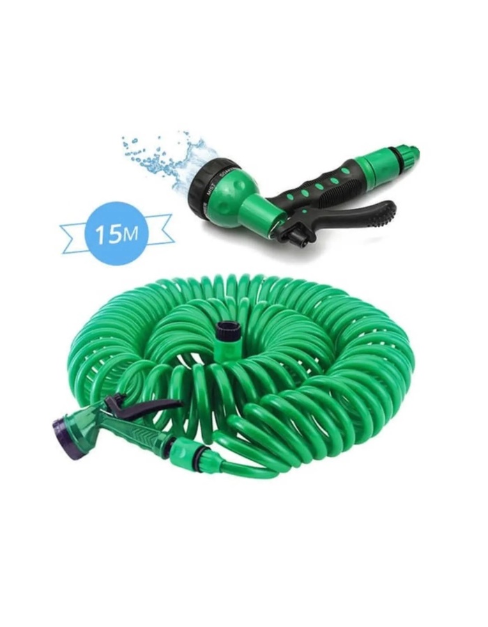 MEŞEM BAHÇE SULAMA HORTUM VE 8 FONKSİYON TABANCA EVA SETİ 15 METRE  (KOD: 963)