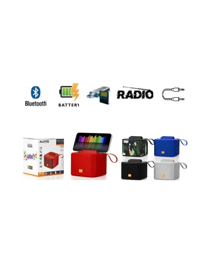 Auris Sp5 Bluetooth Hoparlör Fm Radyolu Aux / Usb / Tf Kart Girişli Ses Bombası Müzik Çalar Standlı