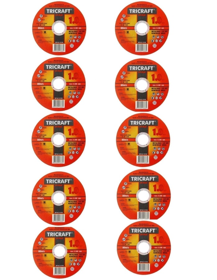 10 Adet Trıcraft 115x1x22.23 Mm Inox Kesici (MEŞEM-3301) 10 Adet