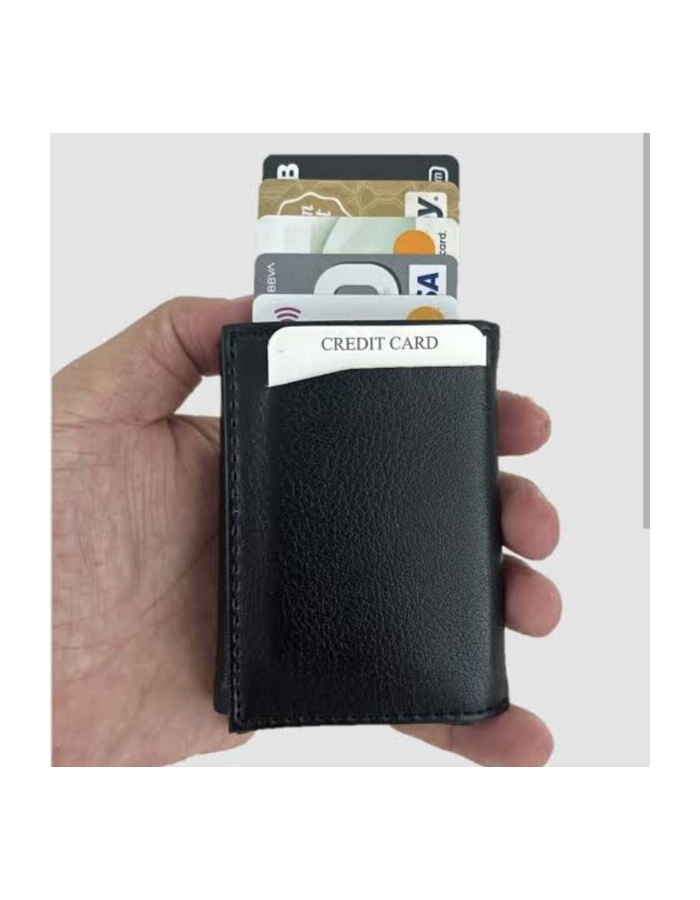 bol kartlı kağıt para bölmeli otomatik mekanizmalı unisex cüzdan kartlık
