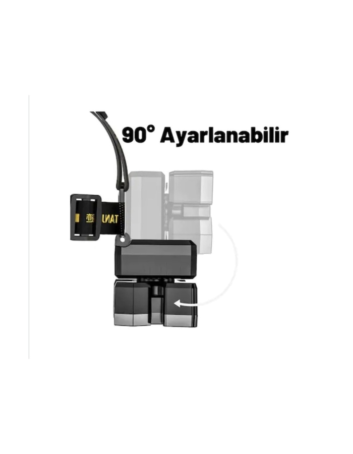 5LED Dahili Pil USB Sarj Edilebilir Kafa Feneri Lambasi