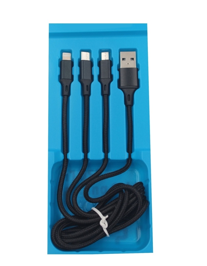 Ack-47 3 In 1 Şarj Kablo 2.0am - Siyah-73