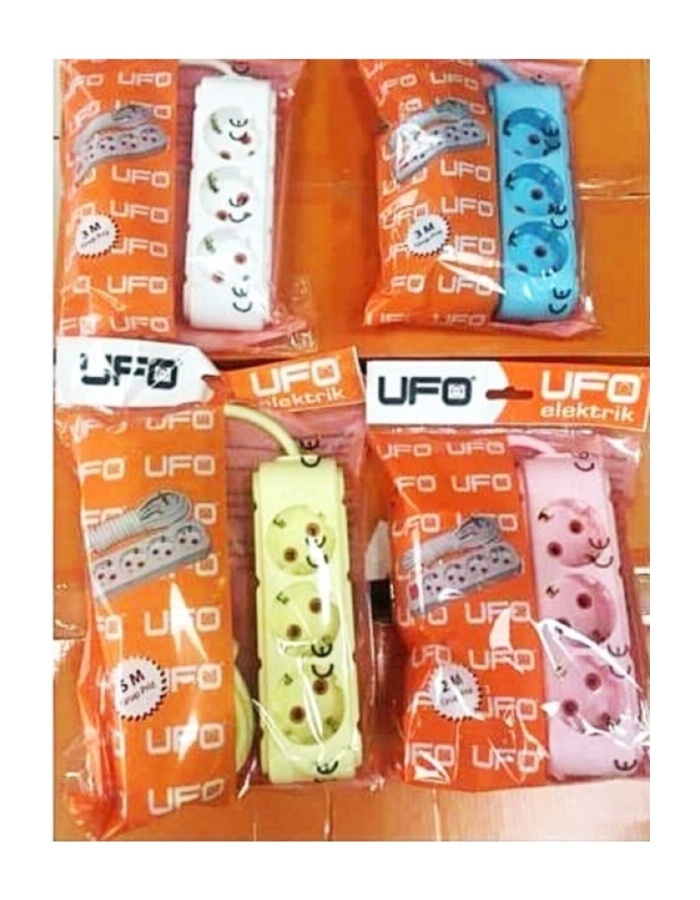 Ufo Fuşya 3lü 5metre Kablolu Topraklı Grup Priz/ Bakır Kablo