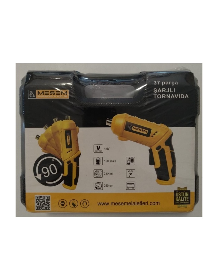 1 141 Şarjlı Vidalama Tornavida 37 Parça Takım Çantalı 4 Volt 4.0 - 4.4 Ah Manyetik 2 Yıl