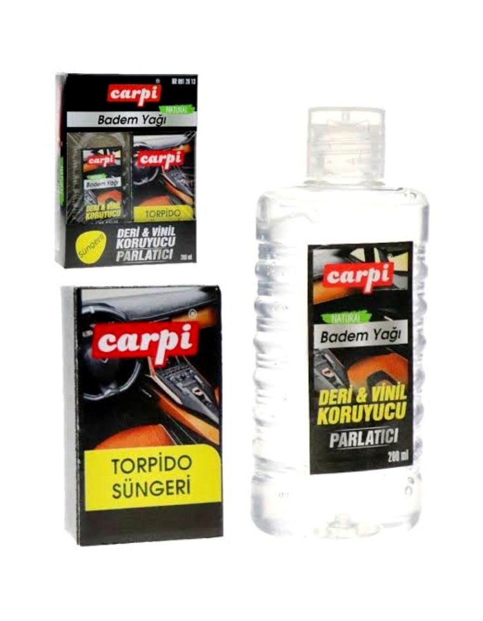 Carpi Lastik Parlatıcı Vinil Deri Koruyucu Badem Yağı-Süngerli 200ml