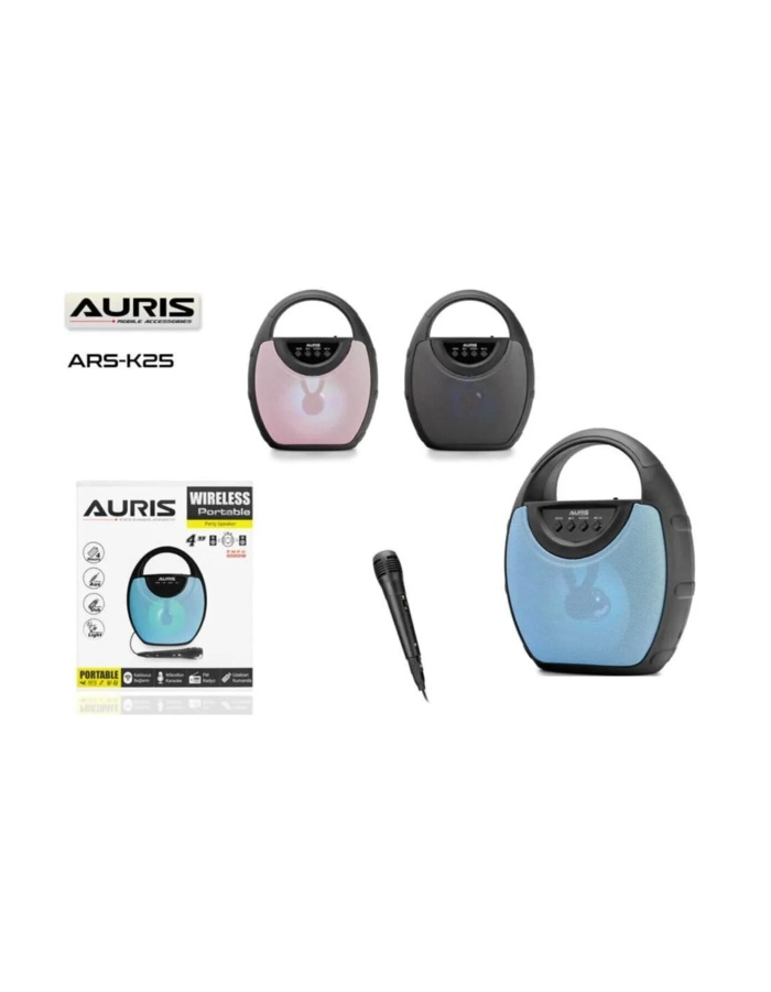 Aurıs K25 Bluetooth Wireless Hoparlör - Karaoke Mikrofonlu Ars-k25