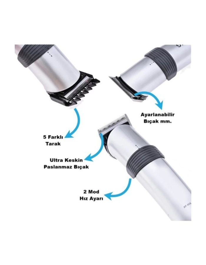 Profesyonel Saç Sakal Çift Kademeli Kablosuz T Bıçaklı 0.2mm Traş Makinesi Wp-609