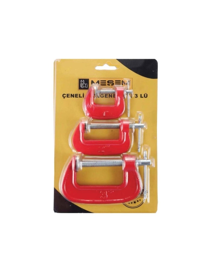 Meşem Mengene 3 Lü Set -çeneli G Tipi