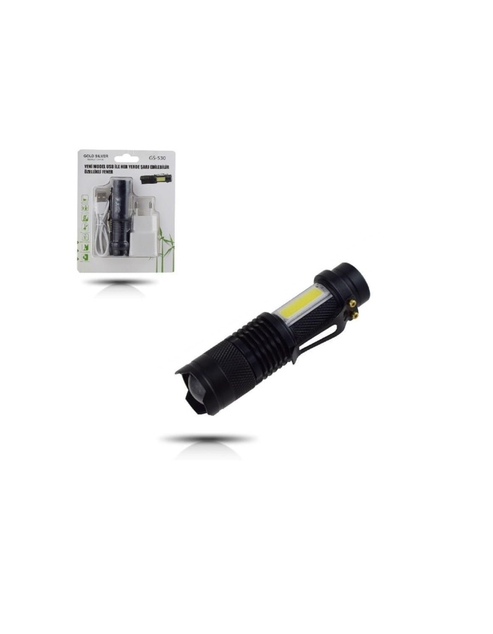Gold Silver Gs-530 Usb Ile Şarj Edilebilir T6 Led El Feneri A