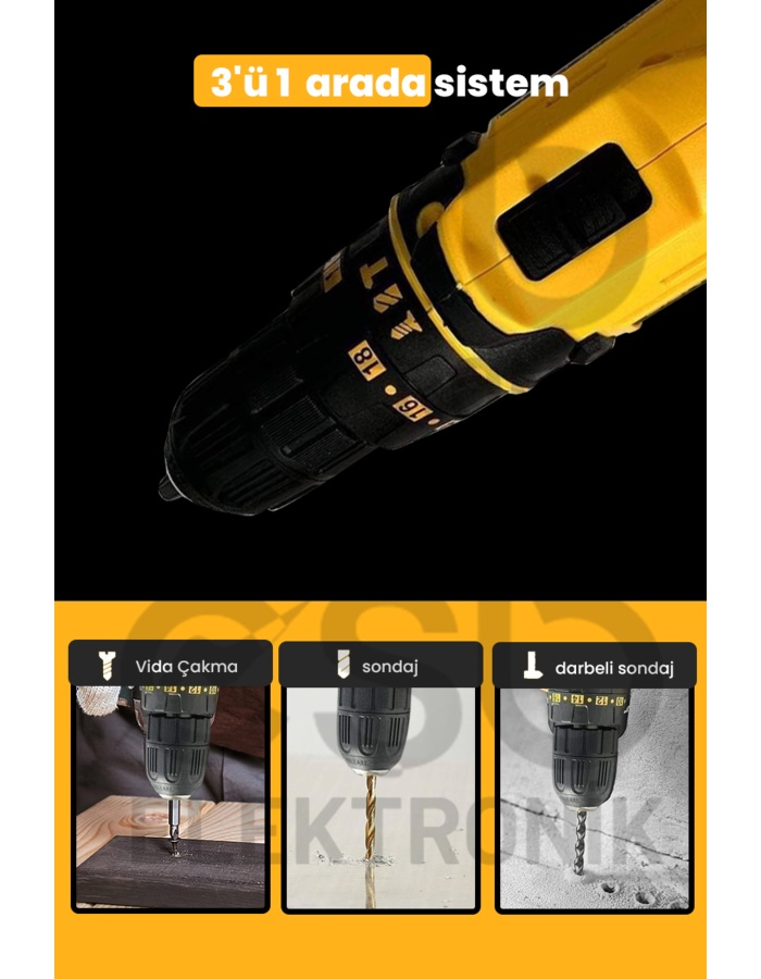 Dawreek Matkap 24v Çift Bataryalı Vidalama & Sarjlı Matkap Dwr-drb23634