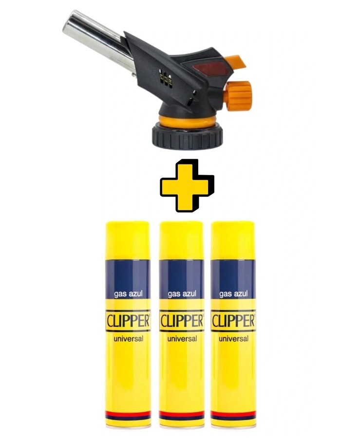 1300 Derece Profesyonel Pürmüz Çakmak 509C Başlık + 3 Adet Clipper Çakmak Gazı