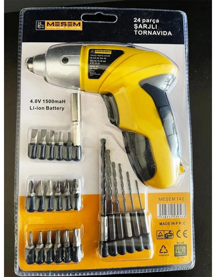 Meşem24 Parça Şarjlı Tornavida Seti 4.0v 1500mah Li-on Battery Şarjlı Tornavida Seti