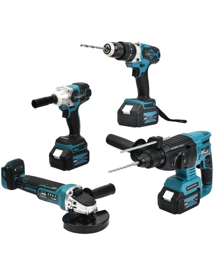 ASSURR ASR1041 Akülü 4lü Makine Seti Somun Sökme Vidalama Matkap Kırıcı Delici 58V