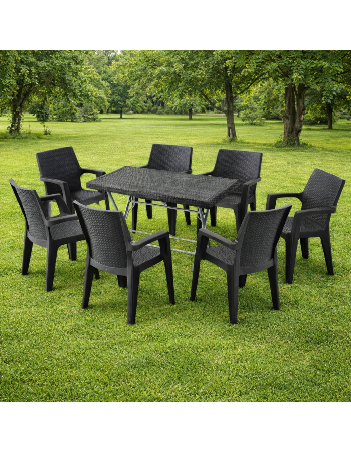 heniver KATLANABİLİR MASA VE 6 ADET SANDALYE