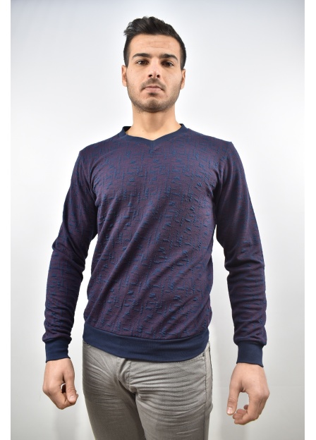 ZİDAN E-100 LABİRENT KUMAŞ V YAKA ERKEK SWEATSHIRT