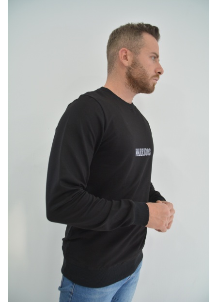 Zidan 509 0 Yaka Warriors Baskılı Erkek Sweatshirt