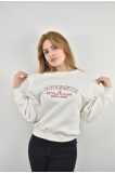 ZİDAN 309-1 OMUZ KAŞKORSELİ NAKIŞLI ÜÇ İPLİK KADIN SWEATSHIRT