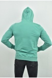 ZİDAN 4657  KAPŞONLU SWEATSHIRT- KANGURU CEPLİ BASİC - SU YEŞİLİ