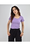 ZİDAN B-1210 HAVUZ YAKA BÜYÜK BEDEN BODY T-SHIRT - LİLA