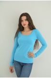 Zidan K-102 Havuz Yaka Uzun Kol Kadın Body - TURKUAZ