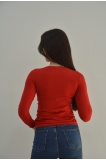 Zidan K-202 V Yaka Kadın Uzun Kol Büyük Beden Sweatshirt