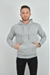 ZİDAN 4657-1 BÜYÜK BEDEN KAPŞONLU SWEATSHIRT- KANGURU CEPLİ BASİC - GRİ