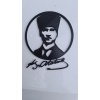 Mustafa Kemal Atatürk Silueti ve İmzası Siyah 4972030