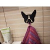 Boston Terrier Köpek Figürlü Havlu Kancası Siyah 1160683