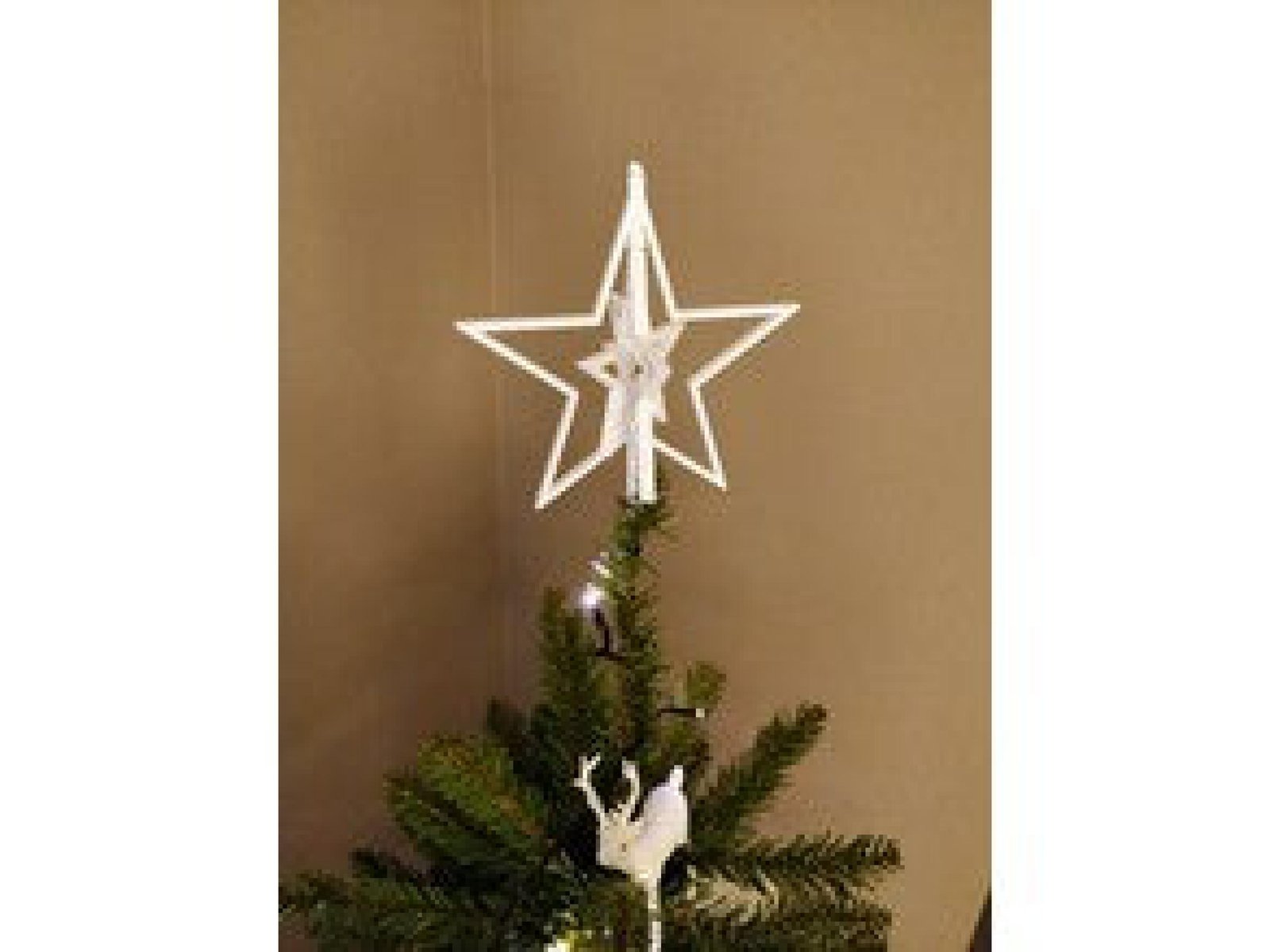 Yılbaşı Ağacı Süsü Sallanan Dönen Yıldız Beyaz 1916114