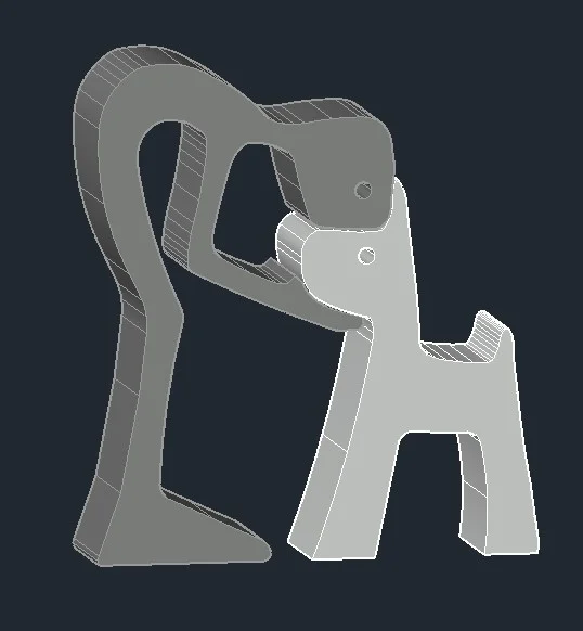 Adam Köpek Öpücüğü Biblo Siyah Beyaz 6554139