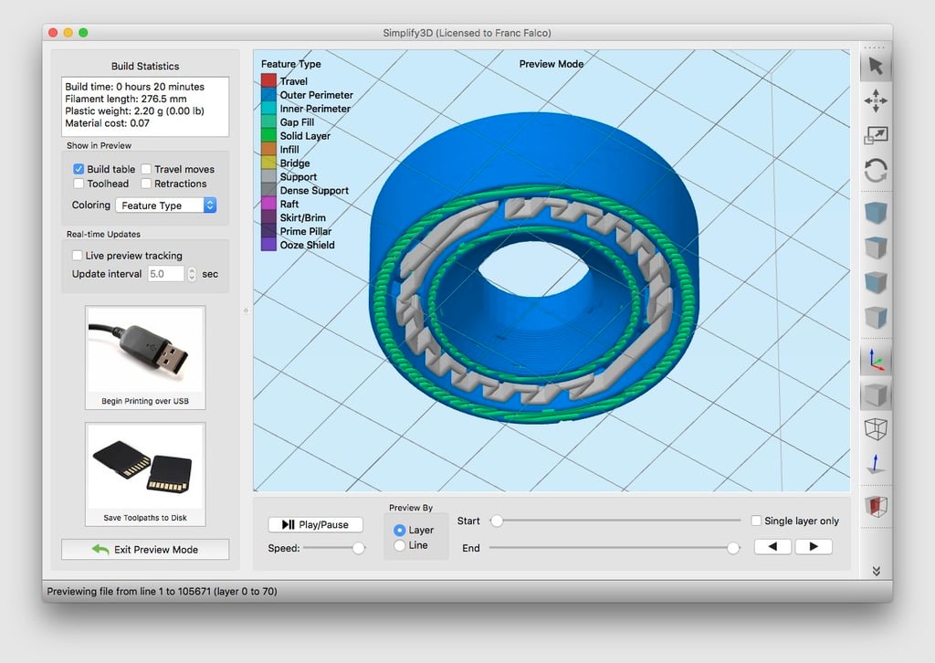 608 'fidget spinner' bearing - fully 3d printable