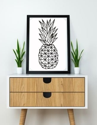 Ananas duvar heykeli 2D T3286894
