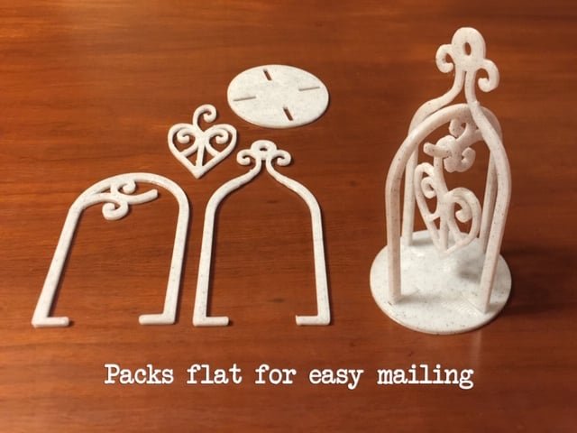 3D Sevgililer Günü Kalpli Kuş Kafesi T3412704