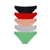 5 adet Süper Eko Set Likralı Kadın Slip Külot Siyah Kırmızı Ten Gri Yeşil