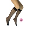 12 Adet Parlak Dizaltı Kadın Çorap 15 Denye Siyah 500
