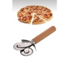 Çift Başlıklı Ahşap Saplı Pizza Kesici Hamur Kesici