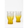 2 Adet Renkli Cam Ayaklı Tombul Fresh İçecek Bardağı 480 ml  14x9cm