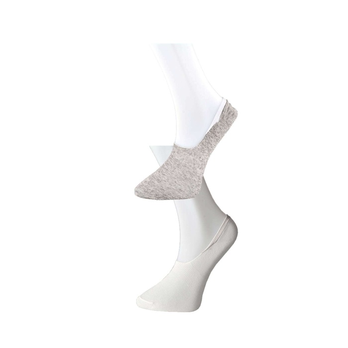 Gri ve Beyaz Erkek Babet Çorap 6 çift