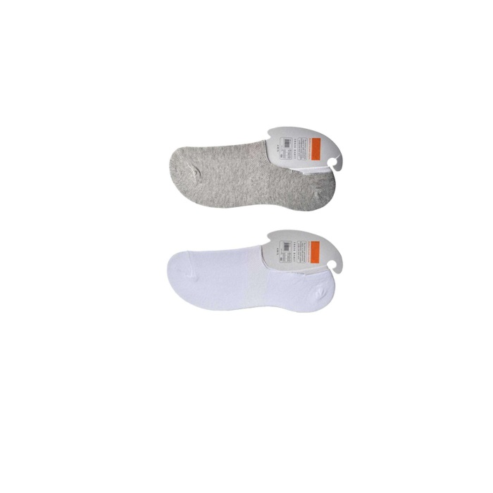 Gri ve Beyaz Erkek Babet Çorap 9 çift