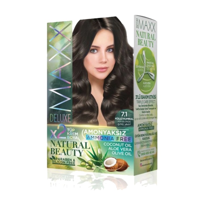 2 Paket Natural Beauty Amonyaksız Saç Boyası 7.1 Küllü Kumral