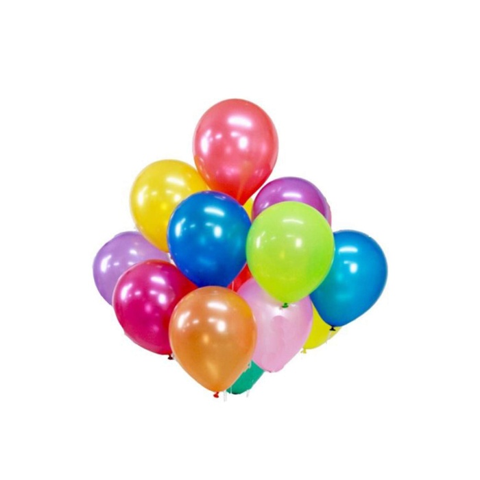 Karışık Renkli Metalik Süsleme ve Parti Balonu 12 Inch 40 Adet