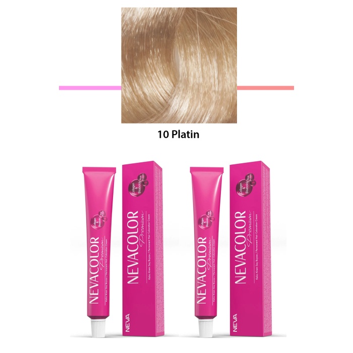 2 li Set Premium 10 Platin - Kalıcı Krem Saç Boyası 2 X 50 g Tüp