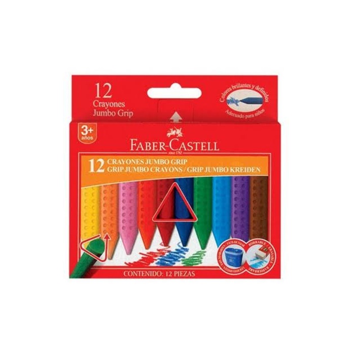 Faber Castell Grip Jumbo Wax Crayon Pastel Boya 12 R