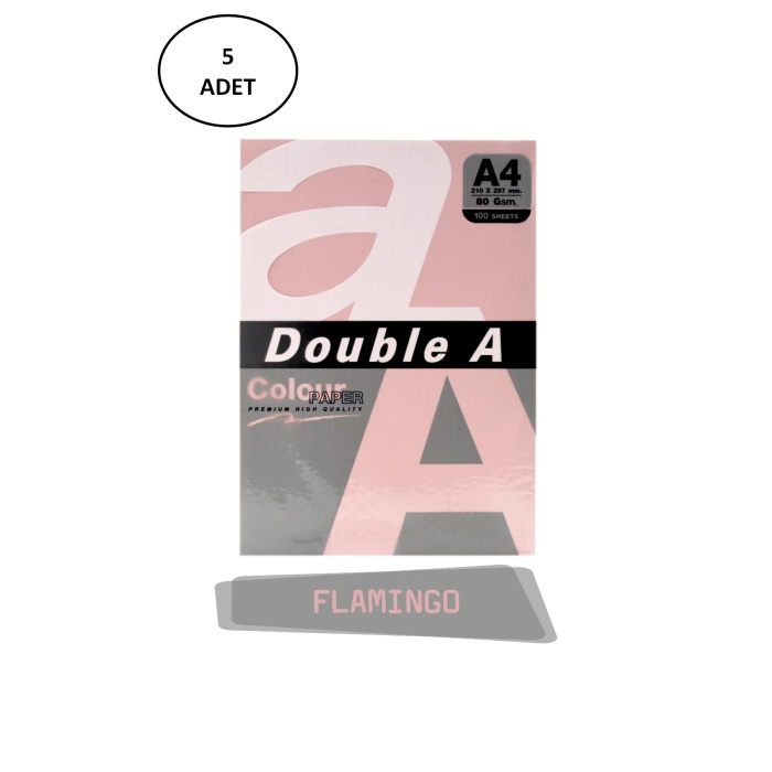 Double A Renkli Fotokopi Kağıdı 5x100 Lü A4 80 Gr Flamingo