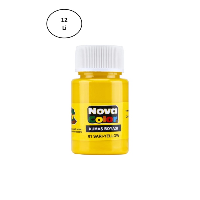 Nova Color Kumaş Boyası Şişe 30 Ml Sarı 12 Li