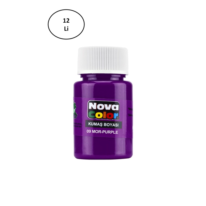 Nova Color Kumaş Boyası Şişe 30 Ml Mor 12 Li