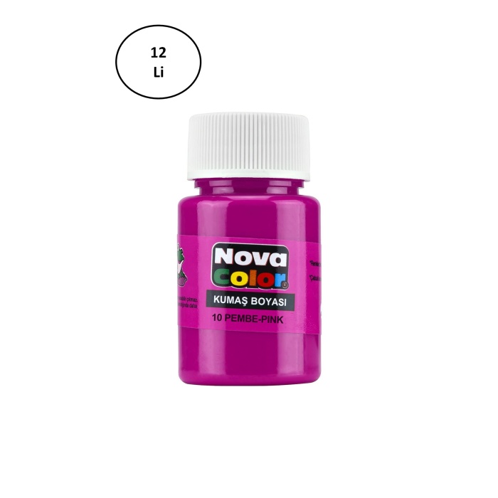 Nova Color Nc-168 Kumaş Boyası Şişe Pembe 12li
