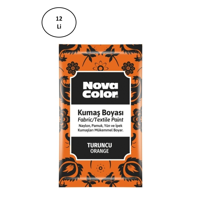 Nova Color Toz Kumaş Boyası Turuncu 12 Gr Nc-906 12li
