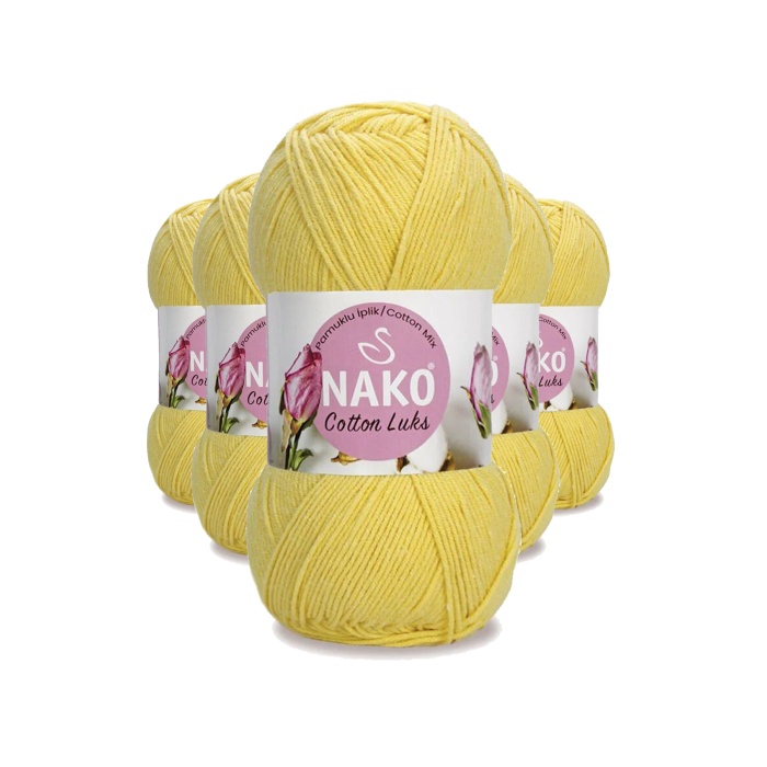 5 Adet Cotton Lüks Yelek Tunik Kazak Bluz Hırka İpi Yünü Açık Sarı 97554